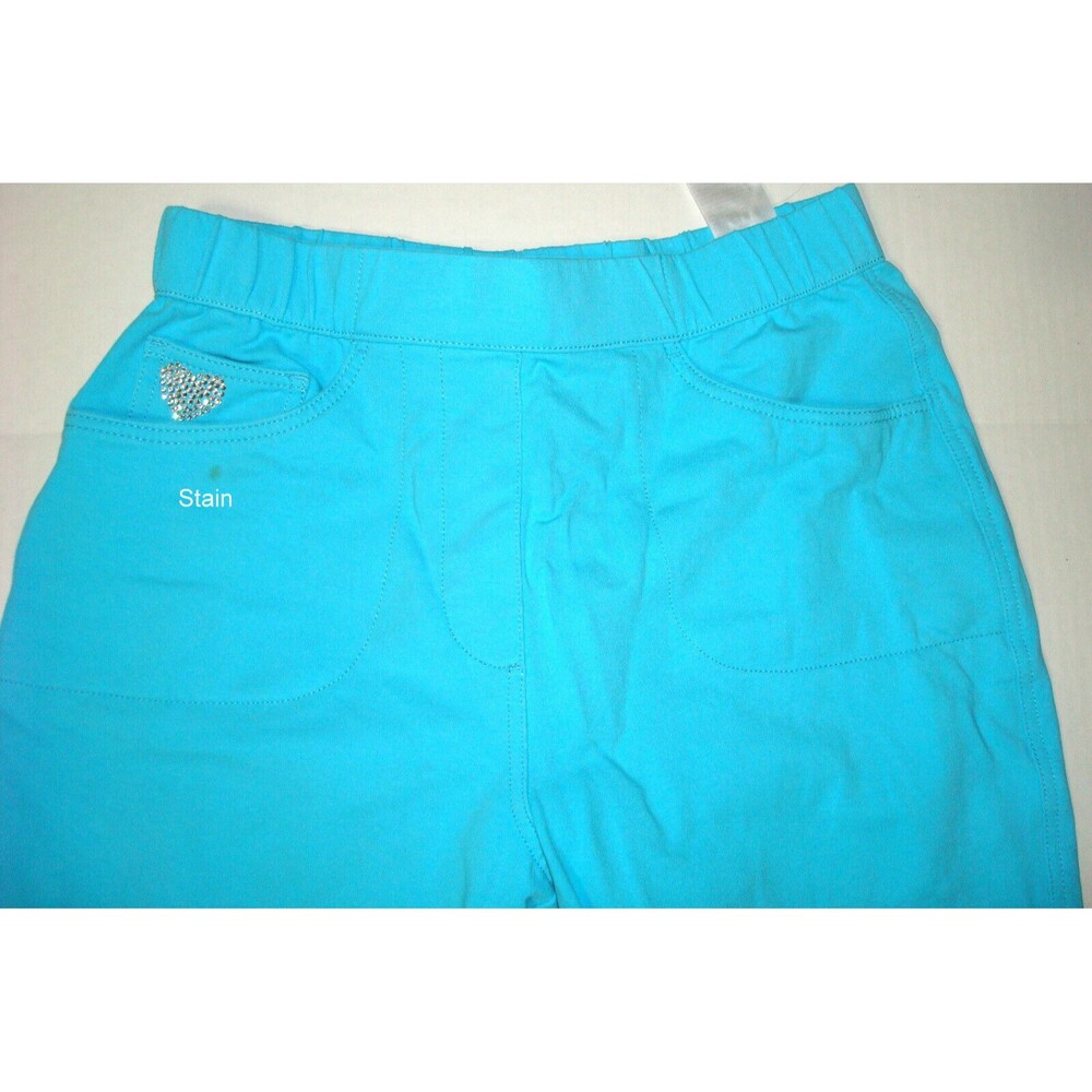 Womens Quacker Factory Dream Jeannes S Capri Turquoise Blue Pull On Pants Rhines - Picture 3 of 10